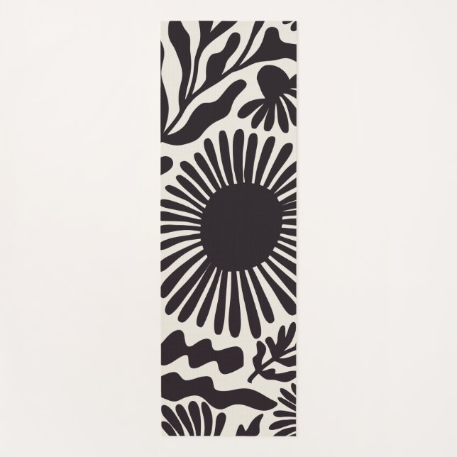 Tapete De Yoga Matisse Preto e Branco (Frente)