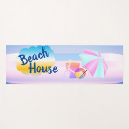 Tapete De Yoga Matriz Azul e Rosa da Casa da Praia