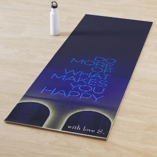 Tapete De Yoga Matriz Azul Personalizado - Nome/Iniciais Personal