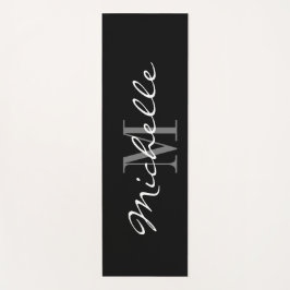 Tapete De Yoga Matriz preto de ioga monograma personalizado para 