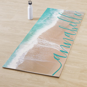 Tapete De Yoga meditação de areia tropical oceânica personaliz