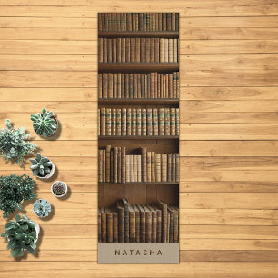 Tapete De Yoga Meditação de Biblioteca de Livros Vintage Zen Pers