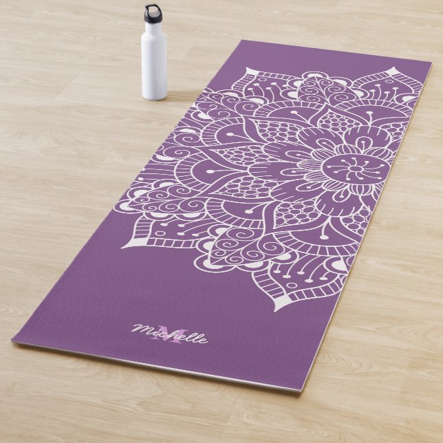 Tapete De Yoga Meditação Mandala - Roxo Personalizado (In Situ)