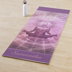 Tapete De Yoga Meditação Zen Roxo Personalizada