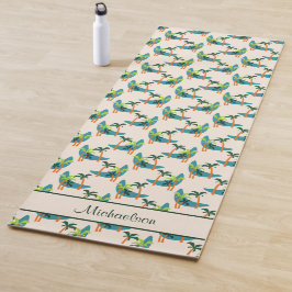 Tapete De Yoga Meio século Modern Palm Oasis