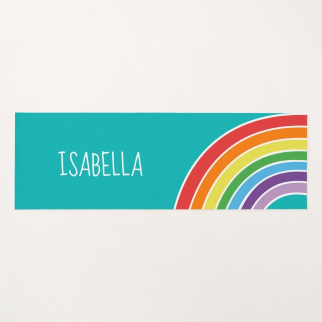Tapete De Yoga Meninas bonito do arco-íris personalizadas (Frente (Horizontal))