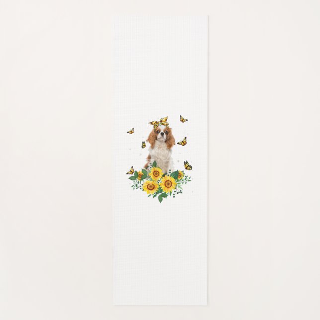 Tapete De Yoga Meninas Mulheres Mãe Cavaleiro Rei Charles Spaniel (Frente)