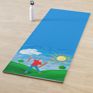 Tapete De Yoga Menino Pintando Céu
