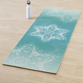 Tapete De Yoga Metatrons cube Mandala turquoise