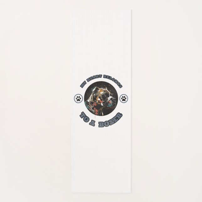 Tapete De Yoga Meu Coração Pertence A Um Boxer (Frente)