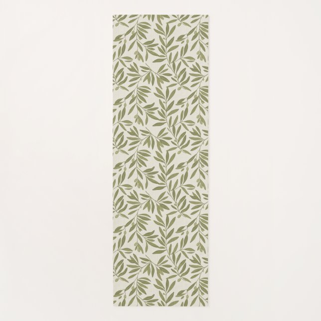 Tapete De Yoga Minimal Olive Branch Pattern (Frente)