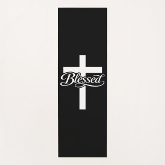 Tapete De Yoga Minimalist Blessed Cross Christian Faith Design