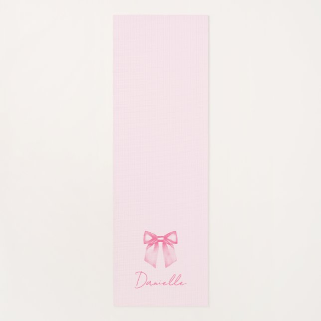 Tapete De Yoga Minimalist Pastel Pink Bow Exercise (Frente)