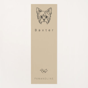 Tapete de Yoga Minimalista Yorkie Nome do Pet Pe