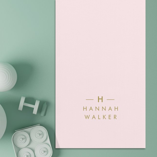 Tapete De Yoga Mínimo Mínimo de Escamudo de Monograma Rosa e Dour (Criador carregado)