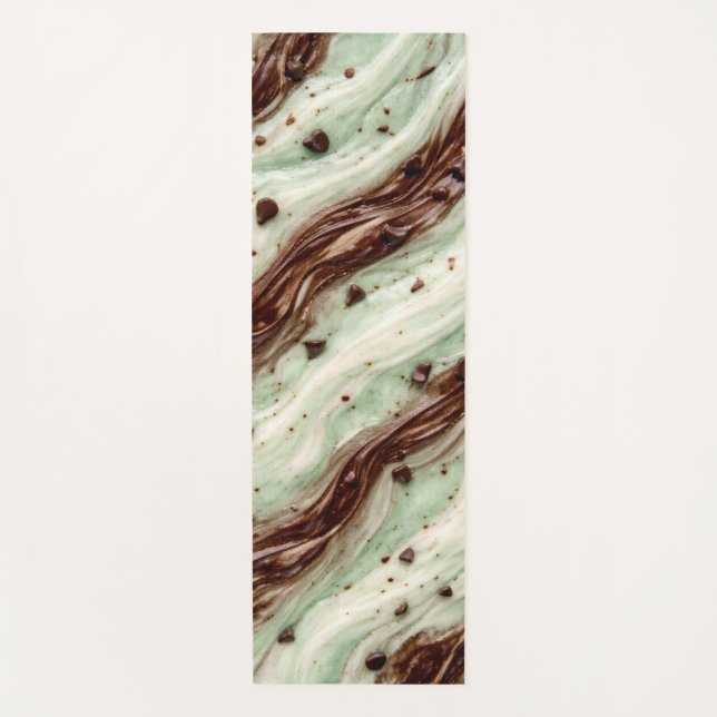 Tapete De Yoga Mint Chocolate Chip Milkshake Marble Design (Frente)