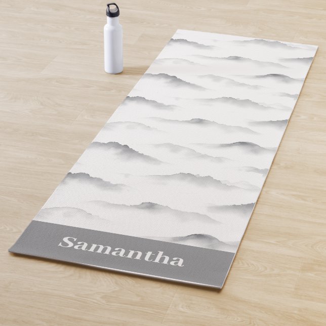 Tapete De Yoga Misty Brushstroke Texture Zen Ink (In Situ)