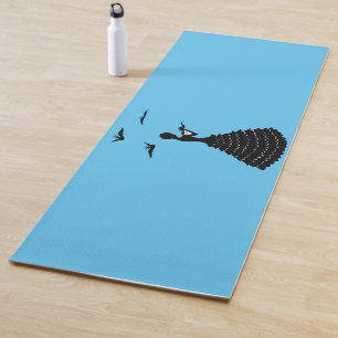 Tapete De Yoga Moça-de-silhueta preta em pata-roxas