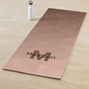 Tapete De Yoga Mocha Brown — Padrão geométrico de malha Monograma