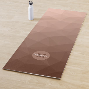 Tapete De Yoga Mocha Brown — Padrão geométrico de malha Monograma