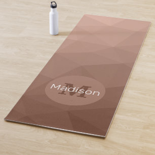 Tapete De Yoga Mocha Brown — Padrão geométrico de malha Monograma