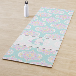 Tapete De Yoga Mod de Médio de Mandala Floral do Arco-Íris de Pas