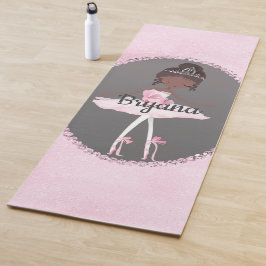 Tapete De Yoga Moda Rosa & Cinza Etnica Bailarina Personalizada