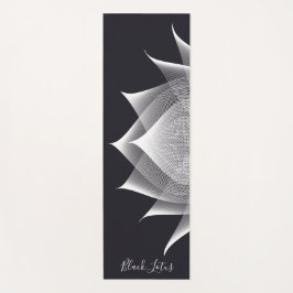 Tapete De Yoga Modelo Floral Branco e preto transparente