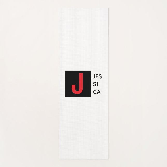 Tapete De Yoga Modern Elegant Plain Professional Name Monogram (Frente)