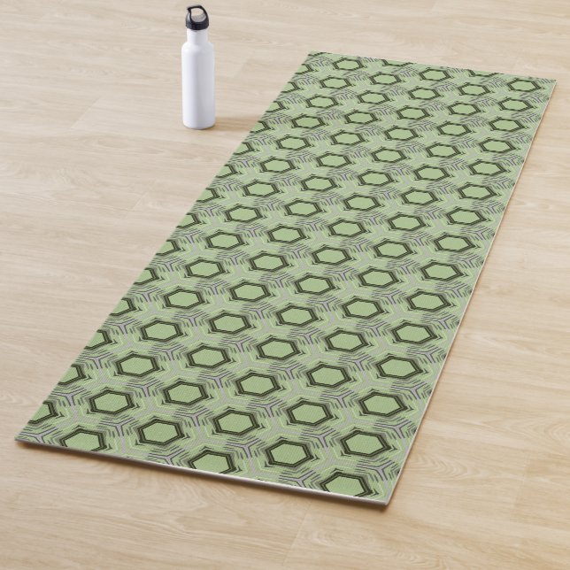 Tapete De Yoga Modern Geometric Green Yoga Mat (In Situ)