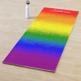 Tapete De Yoga Modern Rainbow Mosaic Script Name 
