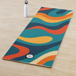 Tapete De Yoga Modern Retro Wavy Abstract Pattern 