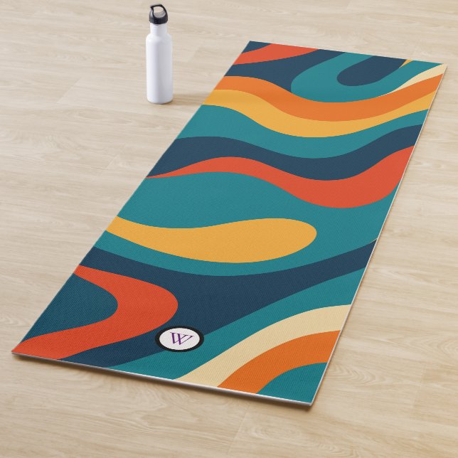 Tapete De Yoga Modern Retro Wavy Abstract Pattern  (In Situ)