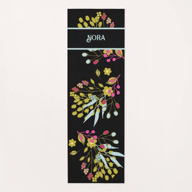 TAPETE DE YOGA MODERNO BOLD COR FLORAL PERSONALIZADA (Frente)