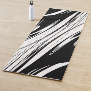 Tapete De Yoga Moderno preto e branco