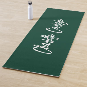 Tapete De Yoga Moderno Script Elegante à Mão Verde