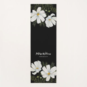 Tapete De Yoga Mola-d-água Branca de Cosmos Flores Botânicas