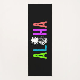 Tapete De Yoga Momona Pineapple Aloha Hawaiian Tropical - Black