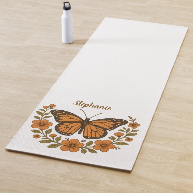 Tapete De Yoga Monarch Butterfly Floral Yoga Mat (In Situ)