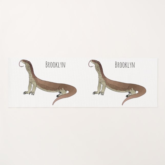 Tapete De Yoga Monitor lizard cartoon illustration (Frente (Horizontal))