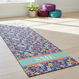 Tapete De Yoga Monogram Floral Yoga Mat - Custom Initial Mat