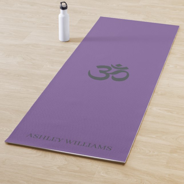Tapete De Yoga Monograma Chic Símbolo Om Yoga Mat Purple (In Situ)