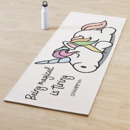 Tapete De Yoga Monograma - Cute Funny Unicorn