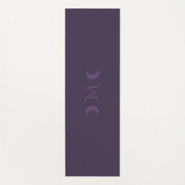 Tapete De Yoga Monograma das luas violetas empoeiradas