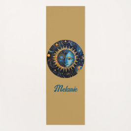 Tapete De Yoga Monograma de Lua Solar Celestial Moderna Minimalis