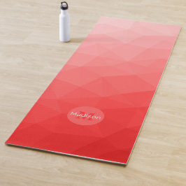Tapete De Yoga Monograma de Malha Geométrica com Gradiente Vermel