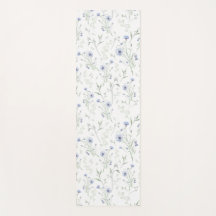 Monograma de Nome de Flor Silvestre Aguarela Azul