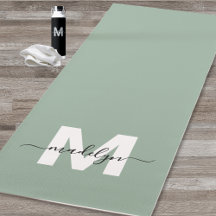 Monograma de Nome Inicial Personalizado Verde Salv