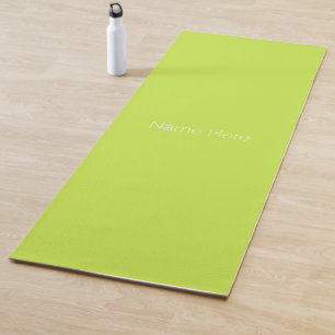 Tapete De Yoga Monograma de nome personalizado de verde limão m