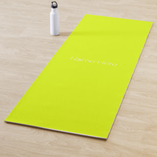 Tapete De Yoga Monograma de nome personalizado verde minimalista